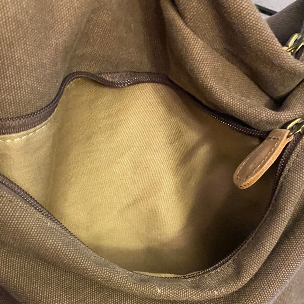L.L. Bean Olive and Tan Crossbody Bag